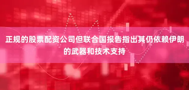 正规的股票配资公司但联合国报告指出其仍依赖伊朗的武器和技术支持